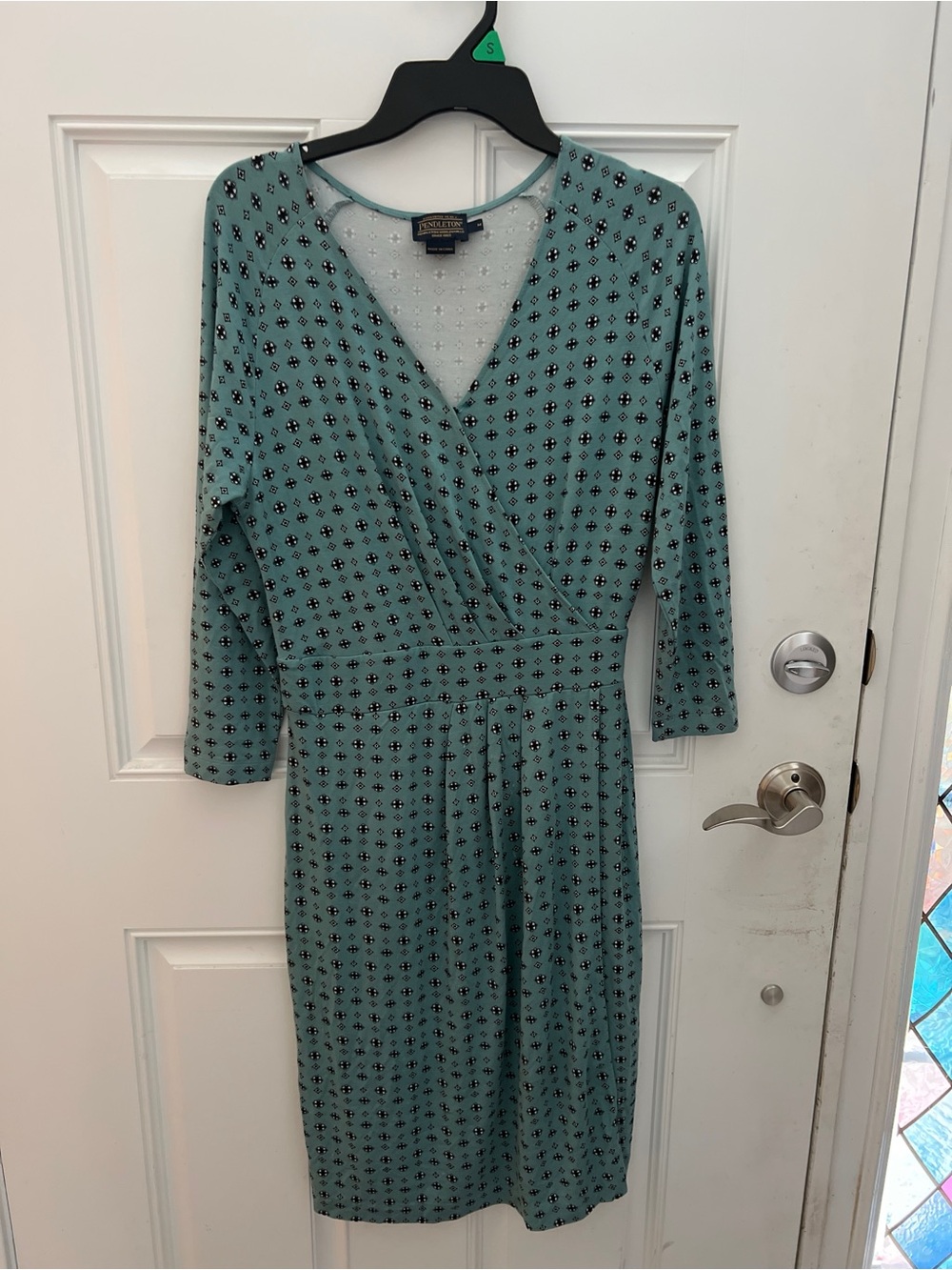 Pendleton Geometric Midi Dress in Green & Black Size Medium